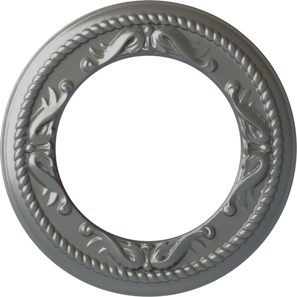 Ekena Millwork Roped Medway Ceiling Medallion (Fits Canopies up to 7 1/2"), 12 1/4"OD x 7 1/2"ID x 7/8"P, Silver CM12MESLS - main